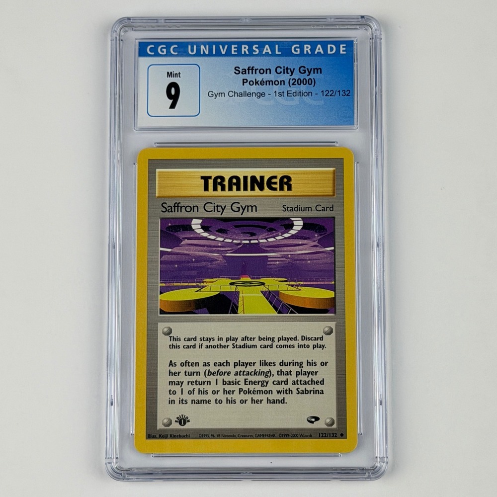 Pokemon Saffron City Gym 122/132 1st Ed. CGC 9 Blue Label TCG 2000 Gym Challenge